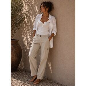 Columbia Titanium Women 14 Long Tan Convertible Zip Off Hiking Cargo Pants 8443